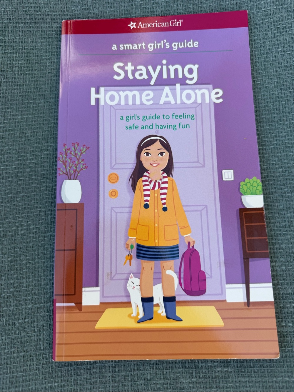 American Girl Staying Home Alone - Purple, Yellow, Blue, Pink, White
